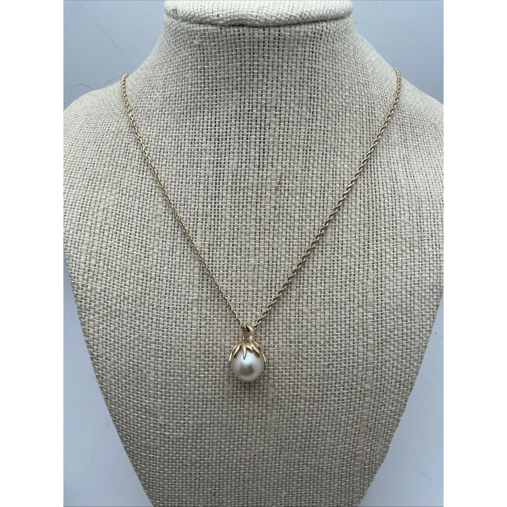 Vintage 14k Gold Mikimoto Akoya Pearl Pendant 16" Necklace w/Appraisal